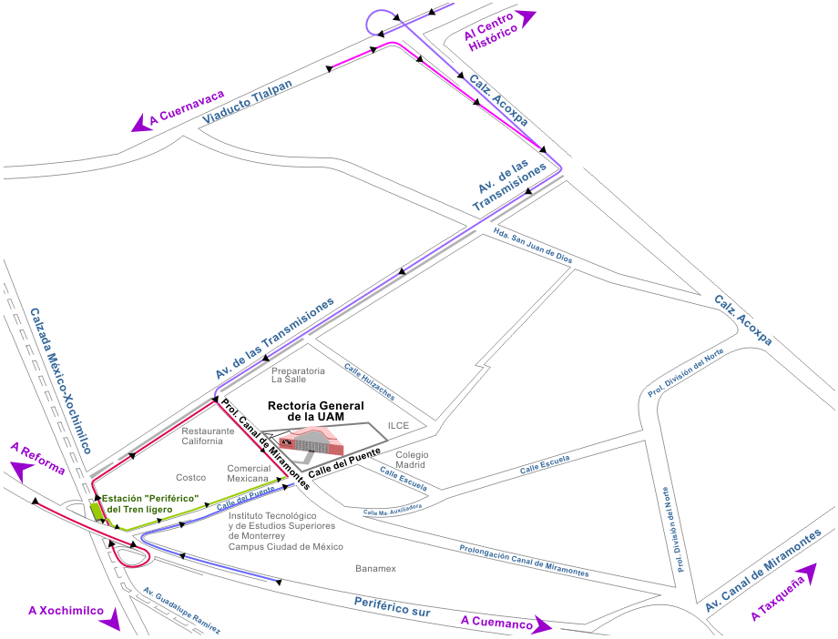 Mapa de ubicación Rectoría General UAM